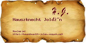 Hauszknecht Jolán névjegykártya